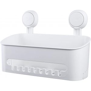 Support à ventouse sans perçage, support de douche en plastique réutilisable, adapté à la salle de bain, à la cuisine et au salon - Neuf