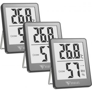 ChenQuanSarl-Mini Thermomètre Hygromètre Intérieur 3 Pièces, À Haute Précision Moniteur D'Humidité Et Température, Température Hygromètre Numérique Indicateur Du Niveau De Confort Du Maison Bureau Gr - Neuf