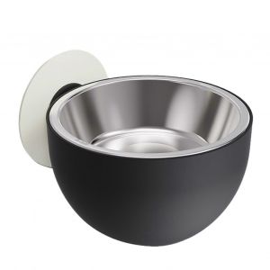 Gamelle Surelevee Pour Chien En Acier Inoxydable, Anti-Fuite, Pour Chiot, Fixation Murale, Noire - Neuf