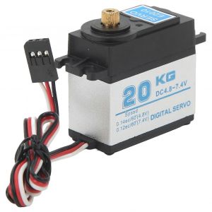 Servo RC &eacute;tanche num&eacute;rique avec bras 25T pour camion sur chenilles RC 1/10 1/8 - haute torsion,engrenage en aluminium cuivre - 20KG - Neuf