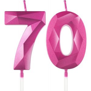 Rose Rouge Bougies D'anniversaire En Forme De Chiffre 70, 3d Bougies Rouge D&eacute;coration De G&acirc;teau,D&eacute;coration De G&acirc;teau Pour F&ecirc;te D'anniversaire, Mariage,Bougie D'anniversaire Pour G&acirc;teau[Z1700] - Neuf