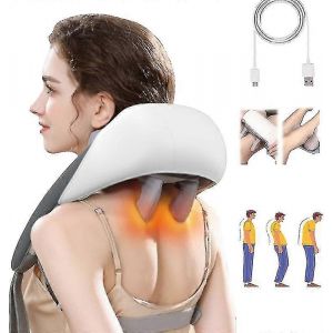 Appareil De Massage Chauffant Pour La Nuque Et Les &Eacute;paules, Masseur Pour La Nuque Et Le Dos, Blanc - Neuf