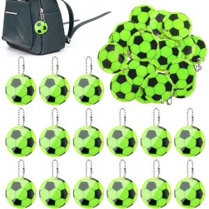 Acdsgd-Lot De 30 Pendentifs R&eacute;flecteurs De Football, R&eacute;flecteur De S&eacute;curit&eacute;, Porte-Cl&eacute;s, R&eacute;flecteurs De Football, Avec Cha&icirc;ne, Pendentif Lumineux, Cartable, Pour V&ecirc;tements, Sac &Agrave; Dos, Animaux - Neuf