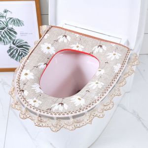 abattant de toilette étanche (dentelle kaki), universel - Neuf