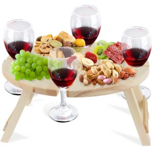 Ulteronixshop-Niqu Table De Pique-Nique Pliante En Bois Pour Verres &Agrave; Vin, Fromage Et Fruits - Neuf