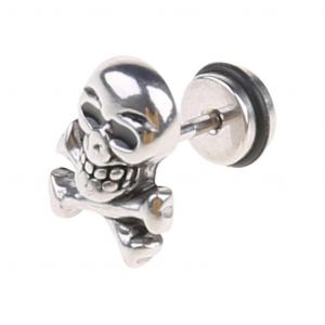 Rétro Crâne Pour La Tête Oreille Piercing Clous Boucles D'oreilles Pour Bague D'oreille En Acier Titane Gho - Neuf