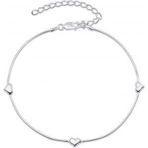 Eryi-Bracelet De Cheville Pour Femme En Argent Sterling 925 | Chaînes De Cheville Réglables D'été Perles Coeur Bijoux Bohème - Neuf