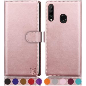 Case For Huawei P30 Lite [Rfid Blocking] [Magnetic Protection] Card Slots Protection Case Premium Pu Leather Wallet Case For Huawei P30 Lite Rose Gold - Neuf