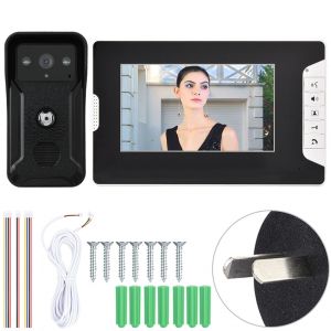 Interphone video couleur filaire 100-240 V 7 pouces, sonnette de porte etanche a la pluie avec vision nocturne (prise AU) - Neuf