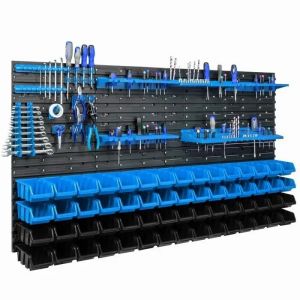 Panneau d'atelier pour outils 156 x 78 cm avec 60 pcs Boîte Stockage d'outils - Neuf
