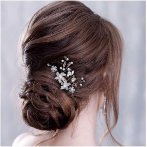 Kalvd-Peigne À Cheveux Fleur En Cristal De Bohème Coiffure Fleur En Strass Barrette En Perles Dorées Barrette Fleur En Perles Vintage Coiffure Décorative Pour Cheveux Bijoux Pour Femmes Et Filles - Neuf