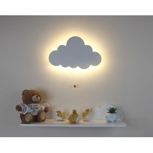 Marco Paul Veilleuse Murale En Bois Blanc Nuage Pour Chambre D'enfant[Vei9271689] - Neuf