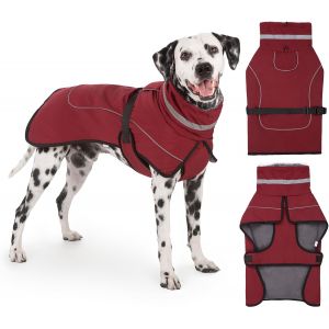 Dog Coat Winter Waterproof Warm Dog Jacket With Fur Collar Fleece Coat Waterproof Reflective Adjustable For Small Medium Large Dogs.[P263] - Neuf