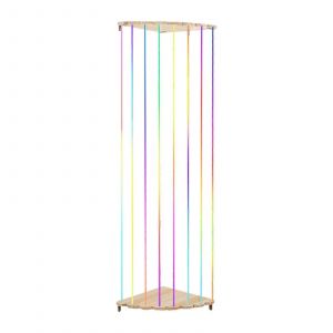 Organisateur de jouets en peluche en bois, &eacute;tag&egrave;re pour jouets souples, gain de place, avec support LED pour jouets en peluche, longueur r&eacute;glable pour le salon-corde color&eacute;e - Neuf