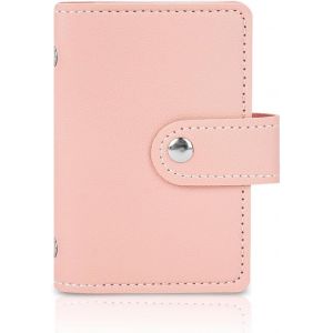 TRAHOO-Porte Cartes pour Homme et Femme, PU Similicuir Porte-Cartes Cuir, &Eacute;tui Carte Bancaire et Cr&eacute;dit Unisexe,Visite Porte-Case Protector,Contient Jusqu'&agrave; 26 Cartes pour ID, Banque,Affaires(Rose) - Neuf