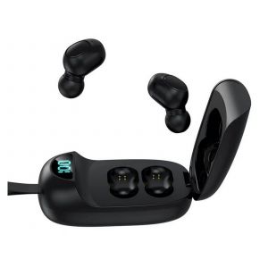 &Eacute;couteurs sans fil Bluetooth 5.0 TWS avec &eacute;tui de chargement et micro - Neuf