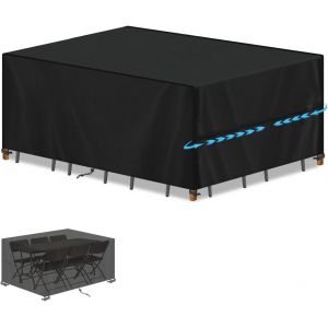 Bache Table Exterieur,Housse De Protection Salon De Jardin Impermeable,Housse Protection Table De Jardin Exterieur Avec Cordon De Serrage,Anti-Uv 420d Oxford Housse Table Jardin 160x100x75cm - Neuf