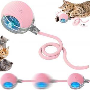 Cmws-Nouvelle Balle Interactive Pour Chiens, Jouet Interactif Pour Chats, Balle De Jeu Interactive &Agrave; 360&deg;, Boule De Roulement Automatique Intelligente Pour Chats Et Chiens (Rose) - Neuf