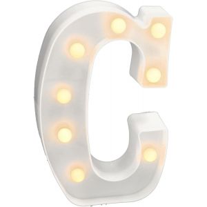 - Lettres Led Avec Lumi&egrave;res, Lettre C Avec Lumi&egrave;re Chaude Pour D&eacute;coration Et Ambiance, &Eacute;clairage De Nuit De Chevet, Anniversaires, Mariages, Vitrines. Fonctionnant Sur Batterie - Neuf