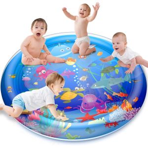 100 * 100cm Tapis D'eau Gonflablede B&eacute;b&eacute;, Tapis De Jeu En Pvc Imperm&eacute;able,&Eacute;norme Centre D'activit&eacute; Amusante Doux Et Confortable,Rempli D'eau Pour Les B&eacute;b&eacute;s - Neuf