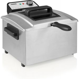 VornixorSarlshopFriteuse, capacit&eacute; 5 L, 3270 W, technologie de zone froide, hublot, acier inoxydable, double thermostat, facile &agrave; nettoyer, &eacute;l&eacute;ments amovibles, 01.184090.01.001, Argent - Neuf