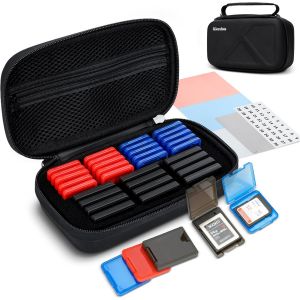 Pial-Étui De Rangement En Eva Pu Cfexpress De Type B Avec 32 Porte-Cartes Individuels En Plastique Pour 12 Cartes Xqd/Cfexpress De Type B Et 20 Cartes Sd Sdxc Sdhc Résistant À L'eau Et Aux Chocs - Neuf