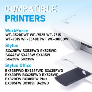 10-Pack T1295 Multipack Cartouche d'encre Compatible pour Epson T1291 T1292 T1293 T1294 pour Epson Stylus SX235W SX420W SX425W SX435W SX525WD SX535WD BX305FW BX320FW BX525WD WF-3520 WF-7515 - Neuf