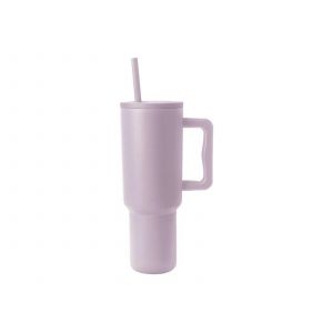 Gobelet Isotherme En Acier Inoxydable De 1,2 L (40 Oz) Avec Paille Et Couvercle - Violet - Neuf