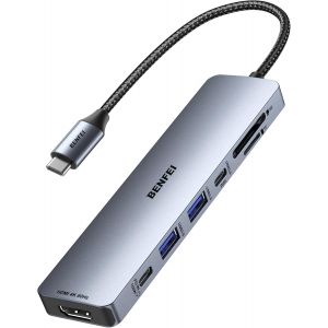 KALANKA-Hub USB C 7-en-1 avec HDMI(4K@60Hz), 2 USB-A, 1 USB-C Data, 100W de Charge, Lecteur de Carte SD/TF,Compatible avec MacBook Pro/Air, iPad Pro, iMac, iPhone 15 16 Pro/Pro Max - Neuf