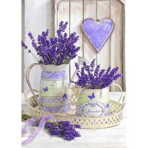 Ayuhr-Fleur De Lavande Peinture Diamant Kits, 5d Bricolage Diamond Painting Complet Monde Romantique, Diamant Strass Point De Croix Cristal Painting Pour Murale Décoration 30x40cm - Neuf