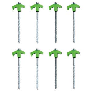 Piquets De Tente Piquets De Camping,Piquets De Tente Filetés En Métal (8 Pcs) Vert - Neuf