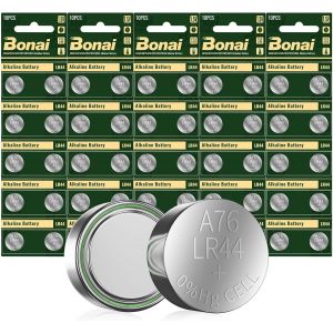 YEMAESRE-PilesBouton Lr44 1.5V Ag13 Piles Bouton Sans Piles Alcalines Au Mercure-50 Pièces(357 / 357A / L1154 / A76 / Gpa76) - Neuf