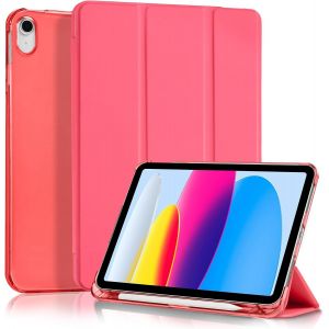 KALANKA-Coque pour iPad A16 11&iquest;&iquest;me G&iquest;&iquest;n&iquest;&iquest;ration 11 Pouces 2025, iPad 10&iquest;&iquest;me G&iquest;&iquest;n&iquest;&iquest;ration 10,9"" 2022 avec Porte-Stylet, &iquest;&iquest;tui Housse de Protection Ultra Fin, Coque Rigide Translucide Givr&iquest;&iquest;, Past&iquest;&iquest;que Rouge - Neuf