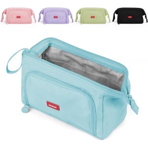 Trousse Scolaire Trousse à Crayons de Grande Capacité Sac à Crayons école Trousse à Maquillage pour Filles Garçons étudiants, Bleu - Neuf