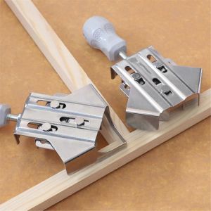 4pcs am&eacute;lior&eacute; 90 degr&eacute;s fixe photo cadre clip en acier inoxydable pince &agrave; angle droit travail du bois &eacute;pissage - Neuf