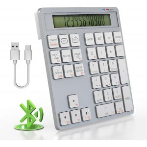 ¿¿2-En-1 Pavé Numérique Bluetooth Avec Calculatrice - 34 Touches Clavier Numérique Sans Fil Rechargeable Usb-C, Pavé Numerique Sans Fil Compatible Windows/Mac/Ios/Android¿ - Neuf