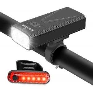 Sept-Ensemble Lumi&egrave;re V&eacute;lo Rechargeable Usb, Phare De V&eacute;lo Super Lumineux Avec Feu Arri&egrave;re, 5200mah Feux Avant De V&eacute;lo &Agrave; Affichage Num&eacute;rique Led &Eacute;tanche Ipx5 Pour Tous Les V&eacute;los - Neuf