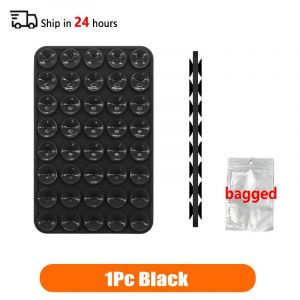 Ventouse En Silicone Double Face Pour Fixation De T&eacute;l&eacute;phone Portable,Support De Ventouse Adh&eacute;sif En Caoutchouc De Silicone,Ventouse Fixe-Black-1pc- - Neuf
