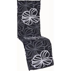 Ulteronixshop-Coussins De Chaise De Jardin Saumauflage Pour Chaises De S&eacute;jour, Ca. 175 X 48 X 6 Cm, Noir Avec Des Fleurs Blanches - Neuf