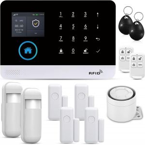 Alarme Maison Sans Fil, Systeme Alarme 12 Pièces: Avec Pir, Capteur De Fenêtre De Porte, Télécommande Pour Appartement, Garage, Bureau, Compatible Avec Alexa Et Google Assistant(Wi[MAT790274] - Neuf