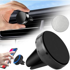 Checarzhn--No1-Support Portable Voiture Magnétique, Support De Téléphone Magnétique Rotatif, Support Smartphone Voiture, Support De Téléphone Magnétique Rond Pour Sortie D'air De Voiture - Neuf