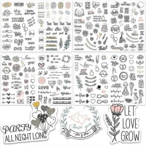 Stickers Faveur De Mariage,4 Feuilles Autocollants De Mariage Vintage Mariage Autocollant - Neuf