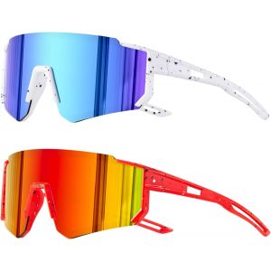 Kalanka-Lot De 2 Lunettes De Soleil Polaris&eacute;es Pour Enfants - Protection Uv400 - Pour Gar&ccedil;ons Et Filles - Pour Cyclisme, Course &Agrave; Pied - Neuf