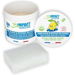 Pierre blanche de nettoyage-Pierre d'argile-500g-éponge incluse-Nettoyant ménager certifié ECOCERT-Fabriqué en France - Neuf