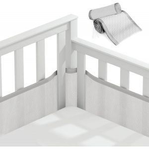Tour De Lit Pour Cabine De Bébé, Tour De Lit Pour Berceau, Doublure En Maille 3d, Sans Danger Pour La Circulation De L'air Du Berceau, Adapté À Tous Les Types De Berceaux (Gris) - Neuf