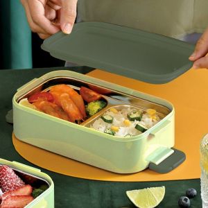 Boîte À Lunch Amovible 1 4l En Acier Inoxydable 304 Double Couche 3 Ob - Neuf