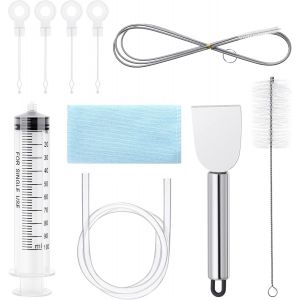 10 Pièces Kit de Nettodu Réfrigérateur,Réfrigérateur Nettoyeur de Trous d'Évacuation,Kit de Brosses à Récurer pour Réfrigérateur,Frigo Outils de Nettopour Cuisine - Neuf