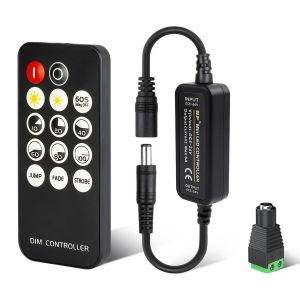 Eryi-Variateur De Lumiere Led Contrôleur Pour Bande Led Dc5-24v, Interrupteur Variateur Led Telecommande Avec Mode Dynamique Pour Ruban Led Bande Cob Smd 2385 5050 Unicolores - Neuf