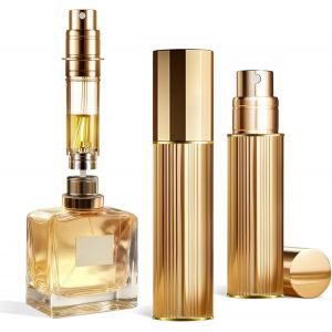 Atomiseur de parfum portable rechargeable-Flacon pulv&eacute;risateur de voyage vide de 5 ml,nano-brume,remplissage par le bas,distributeur de Cologne de poche pour homme et femme (dor&eacute; &times; 2,PA) - Neuf