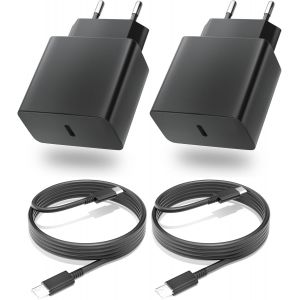 Thef-25w Samsung Charge Rapide,Usb C Chargeur Rapide Et Câble De 2m Pour Samsung Galaxy S24 S23 S22 S21 S20 S10 A14 A23 A34 A54 A53 Z Fold Flip 4/5 - Neuf